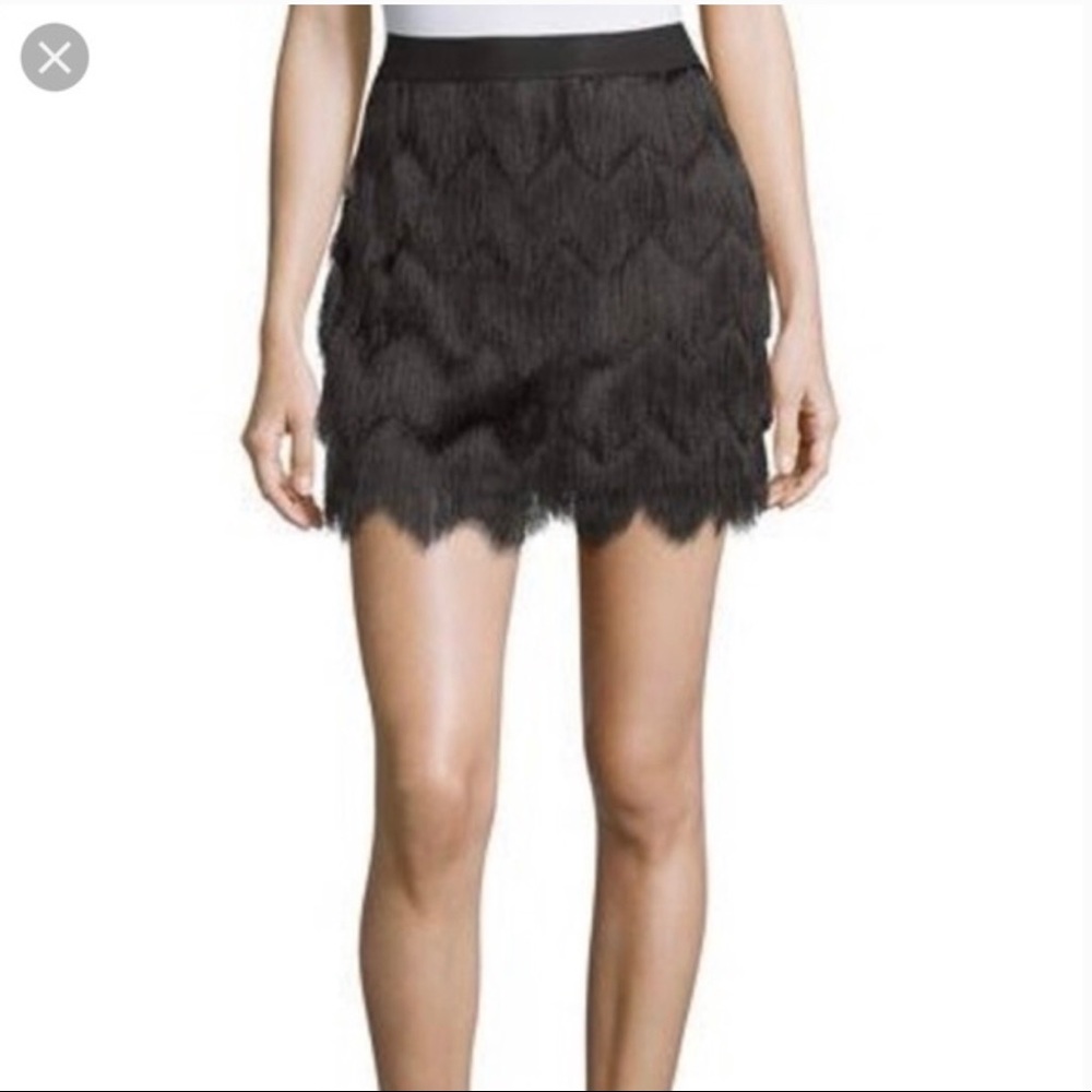 BBCG Fringe Mini Skirt Black SIZE XS New without tag